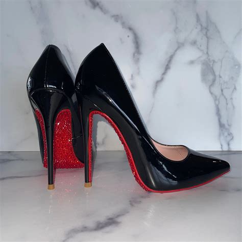 ysl heels black and red